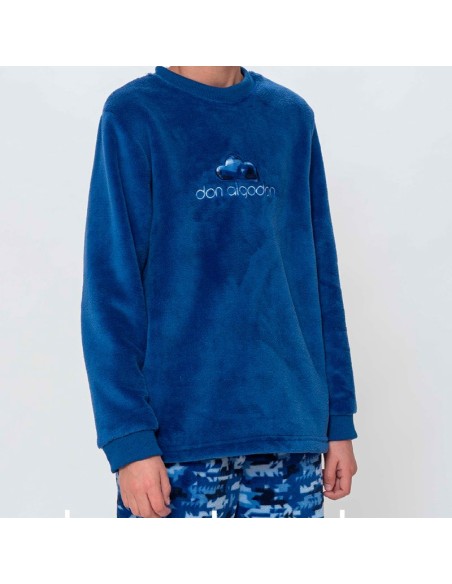 pijama de niño Don Algodón en coralina suave modelo camuflaje