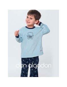 pijama infantil de niño don algodón modelo coche en terciopelo