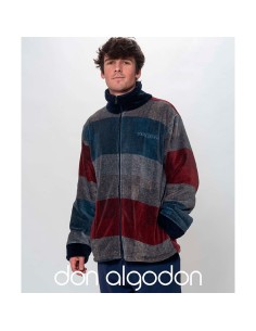 bata de hombre corta de don  algodón en coralina con cremallera modelo Denmark