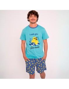 pijama de hombre para verano en manga corta de algodón muydemi modelo pato