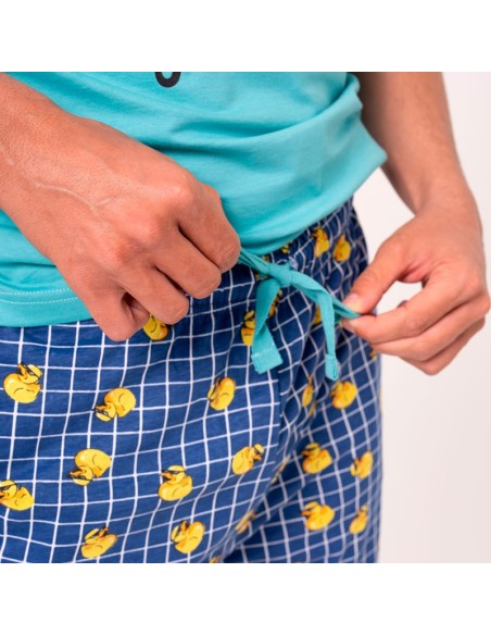 pantalón con cordón del pijama de verano para hombre modelo pato de muydemi