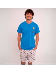 pijama de hombre en manga corta de algodón muydemi modelo maxibón