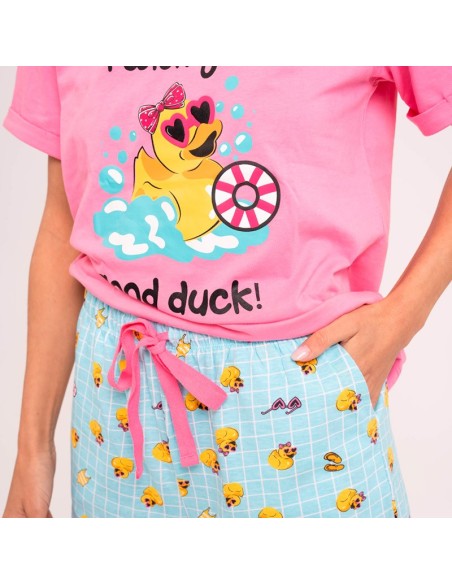 pijama en manga corta para mujer modelo pato de muydemi