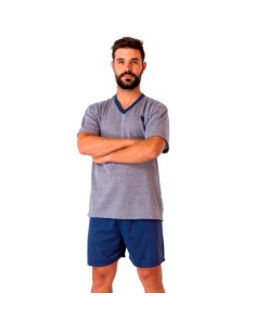 pijama de hombre para verano en cuello pico modelo Horacio de dormen