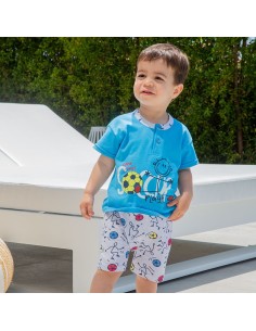 pijama de verano infantil para niño de muslher fútbol team