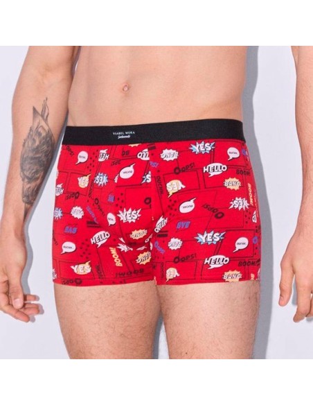 bóxer pack de 2 para hombre en algodón de ysabel mora modelo comic rojo