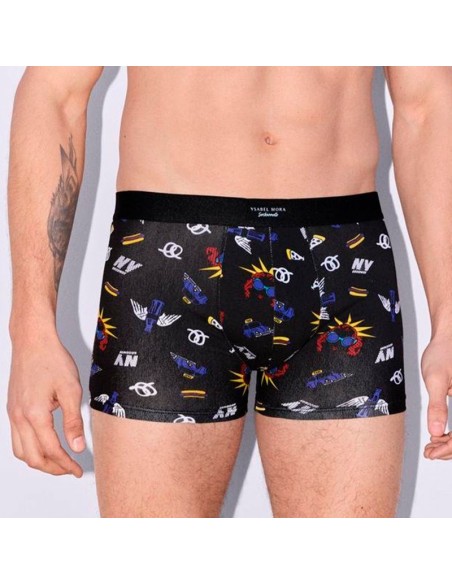 bóxer pack de 2 ysabel mora modelo comic en algodón para hombre negro