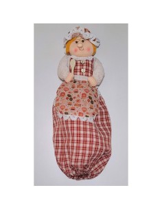 muñeca porta bolsas vacías abuelita en beig 2