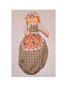 muñeca porta bolsas vacías abuelita en beig