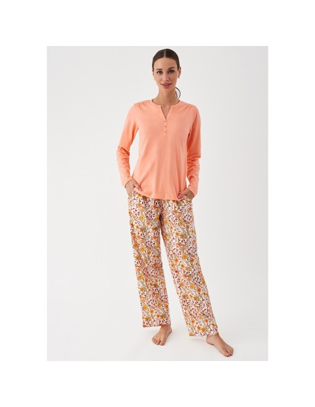 Pijama de mujer fino para entre tiempo en algodón puro de promise modelo melocotón