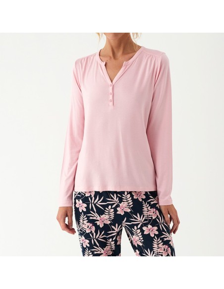 Pijama modal de mujer en manga larga para entre tiempo modelo Claudia de promise