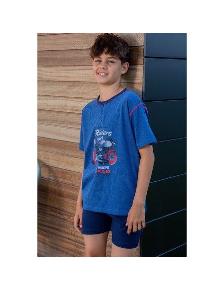 pijama de verano en manga corta para niño modelo riders de muslher