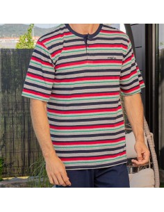 pijama de verano para hombre en algodón con manga corta y pantalón corto modelo Enrique de muslher 2