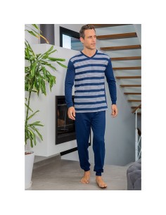 Pijama de hombre fino en algodón de manga larga de muslher modelo Pablo