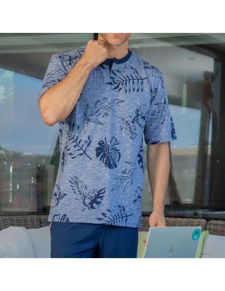 pijama de hombre de verano modelo hojas de muslher