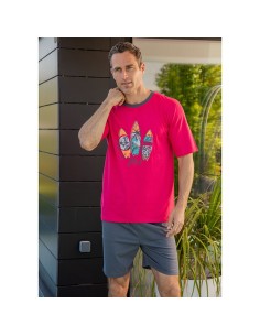 pijama de verano para hombre en algodón muslher modelo surf