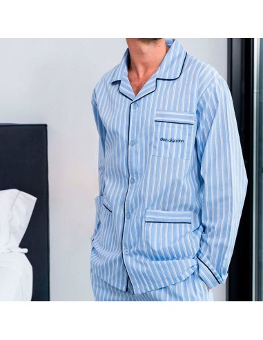 pijama de hombre manga larga de tela modelo laujar de don algodón
