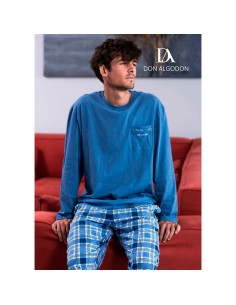 pijama de hombre en algodón de manga larga de don algodón modelo Capileira
