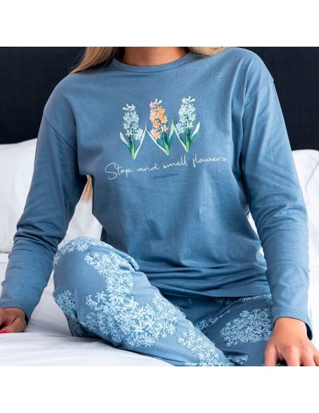 pijama en algodón fino para mujer de don algodón modelo Roxana