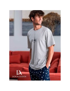 pijama de hombre para verano en manga corta de don algodón modelo Cádiz