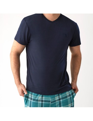 pijama de verano en manga corta para hombre en algodón de feel free by promise modelo Fausto