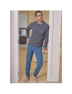 pijama de invierno para hombre en punto milano de muslher modelo Antonio
