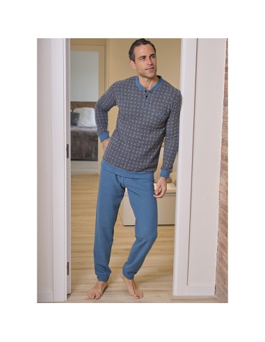 pijama de invierno para hombre en punto milano de muslher modelo Antonio