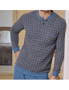 pijama de invierno para hombre en punto milano de muslher modelo Antonio 2