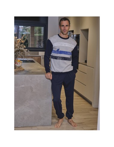 pijama de hombre en algodón de invierno muslher modelo Paco