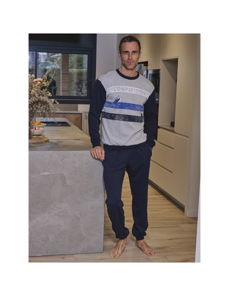 pijama de hombre en algodón de invierno muslher modelo Paco