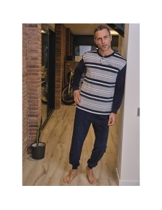 pijama de hombre para invierno en suave terciopelo de muslher modelo Alejandría
