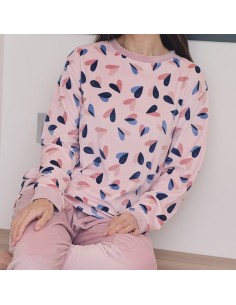 pijama de mujer en tejido de sedalina elástica para invierno de muslher modelo Elvira 2