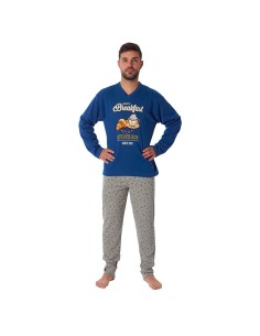 pijama de hombre para invierno en algodón térmico modelo desayuno de dormen