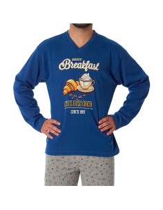 pijama de hombre para invierno en algodón térmico modelo desayuno de dormen 2