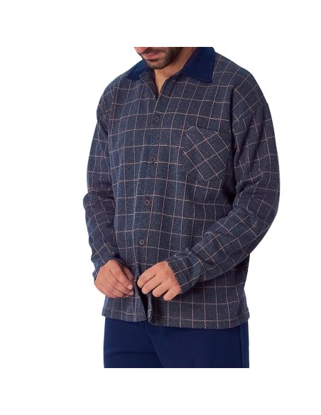 pijama de invierno abierto para hombre modelo Berlín de dormen