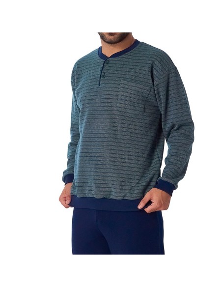 pijama de hombre de invierno en algodón modelo juanito de dormen