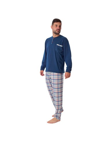 pijama de hombre fino para entre tiempo en algodón modelo Harvard de dormen