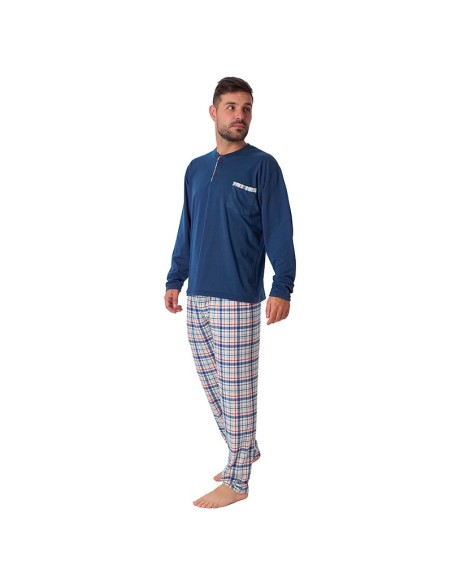 pijama de hombre fino para entre tiempo en algodón modelo Harvard de dormen