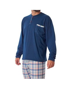 pijama de hombre fino para entre tiempo en algodón modelo Harvard de dormen 2