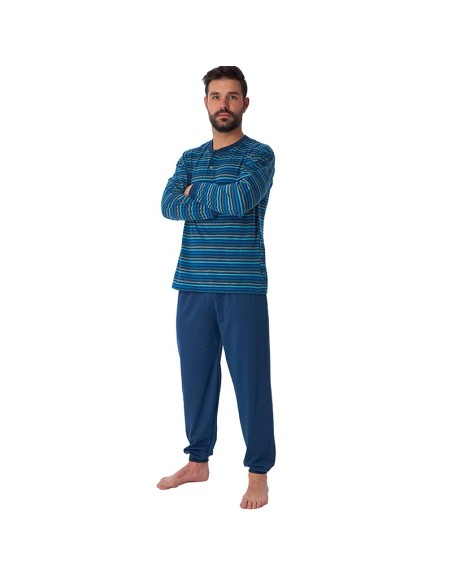 Pijama de hombre en algodón fino para entre tiempo modelo pantano de dormen