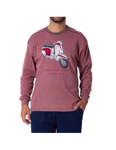 pijama de hombre con puño en pantalón modelo vespa de hombre