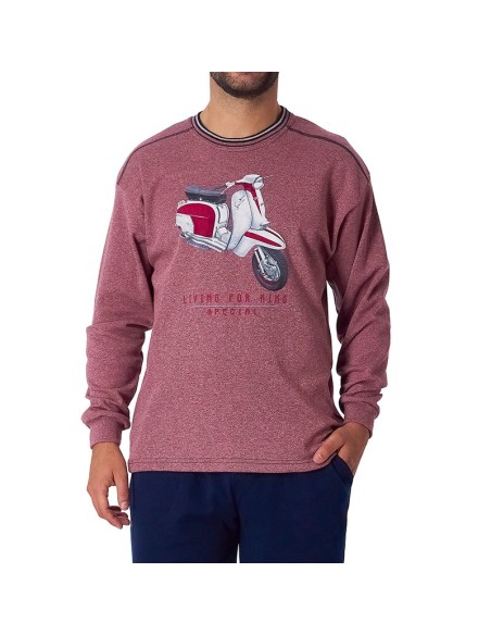 pijama de hombre con puño en pantalón modelo vespa de hombre