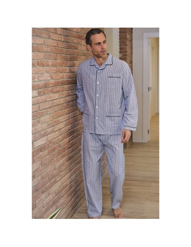 pijama de hombre abierto fino en tela fresca de muslher modelo George