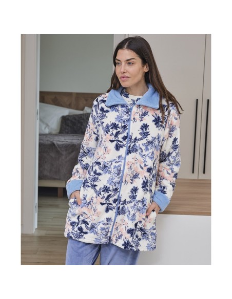 bata de mujer corta con cremallera modelo Florencia de muslher