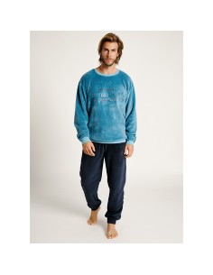 pijama de hombre en coralina suave modelo attitud de muydemi