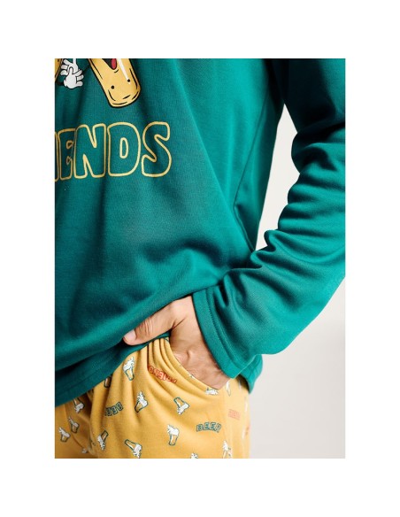 pijama de hombre con bolsillos en el pantalón modelo viva la cerveza de muydemi