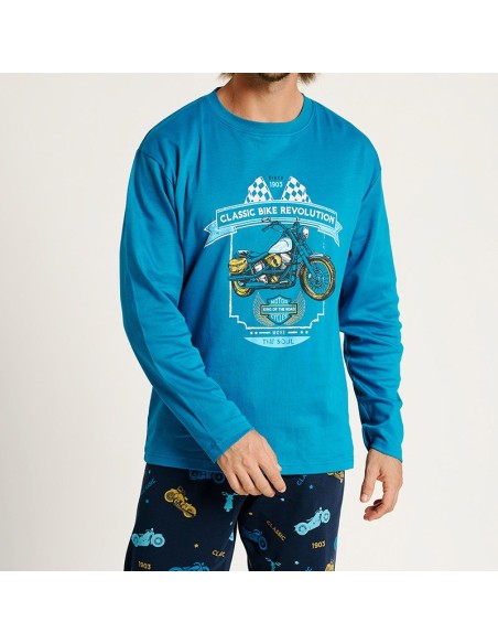 pijama de hombre en algodón de invierno de muydemi modelo revolución