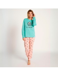 pijama de mujer para invierno en algodón necesito un café de muydemi