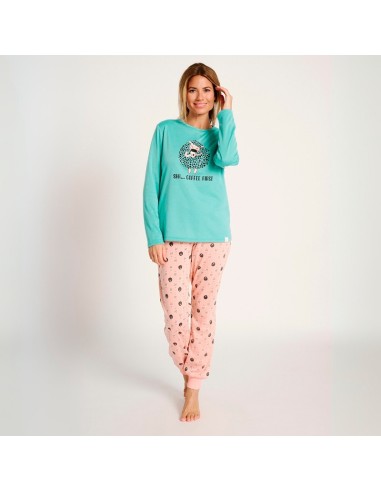 pijama de mujer para invierno en algodón necesito un café de muydemi