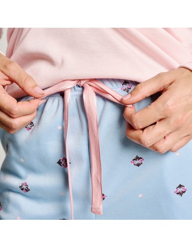 pijama con lazo en cintura del pantalón modelo jardín de ensueño de muydemi